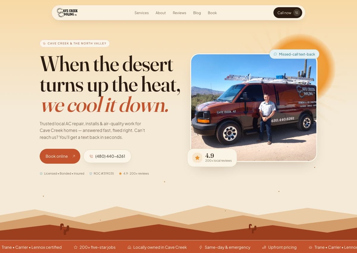 Cave Creek Cooling &mdash; website